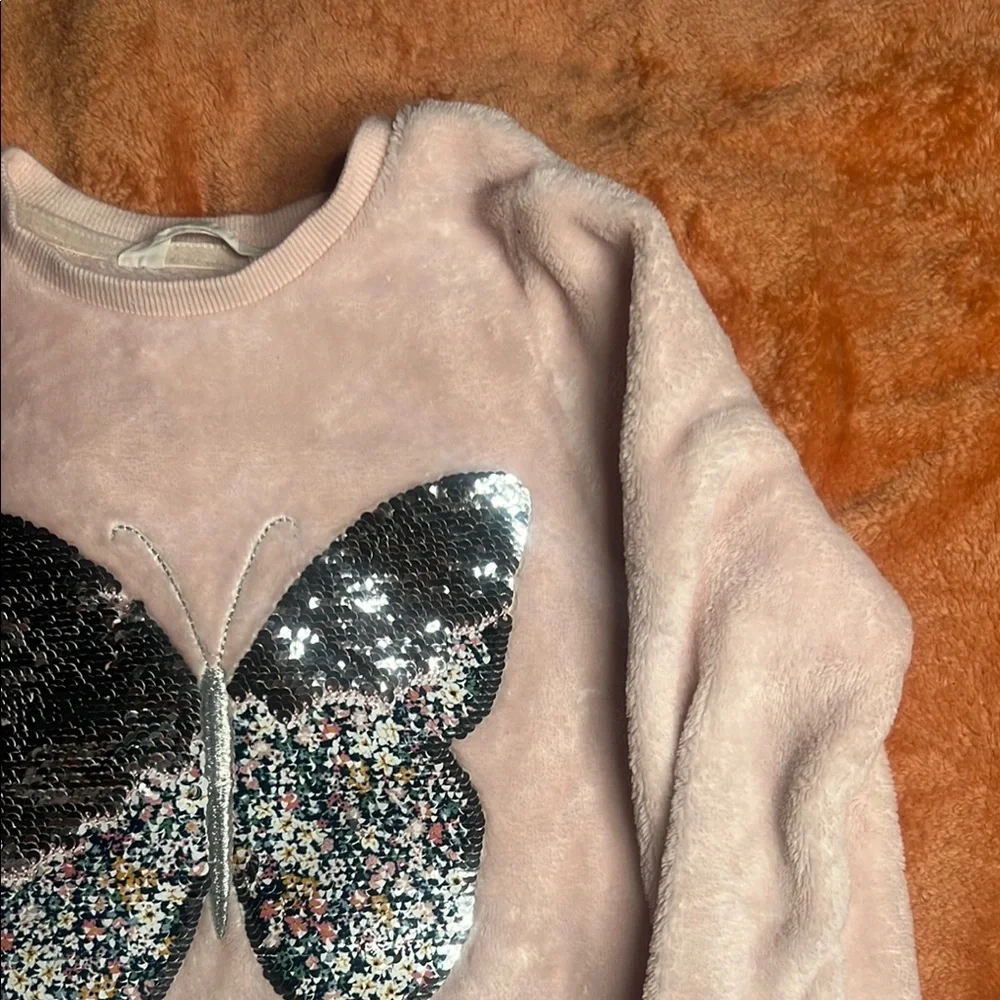 Primark Pink Sweater with Sequin Butterfly